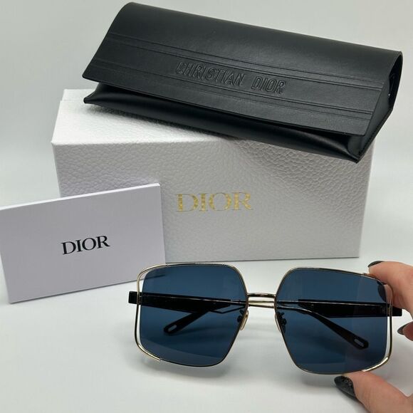 NEW Dior Sunglasses Archidior S1U Shiny Gold Blue Women - Picture 13 of 13